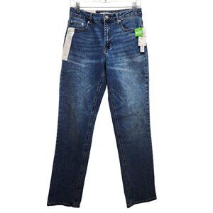 Tinseltown Womens Hi-Rise Straight Leg Denim Jeans 1/25 Medium Wash